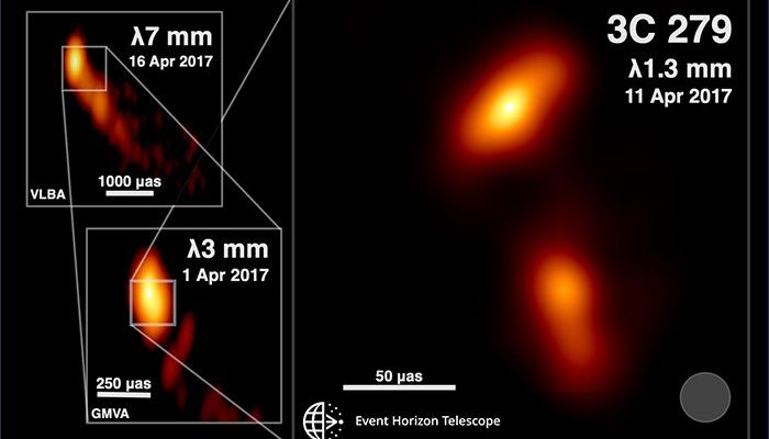 Astronomen haben gerade eine Momentaufnahme eines Jets gemacht, der aus einem Schwarzen Loch spritzt 