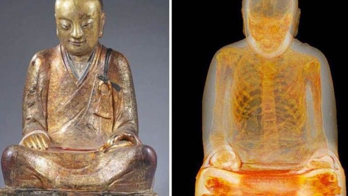 Eine buddhistische Statue mit einer Mumie wurde in der Vergangenheit aus China gestohlen.