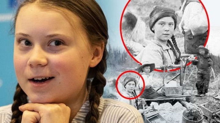 Umweltaktivistin Greta Thunberg auf einem Foto von 1898 entdeckt