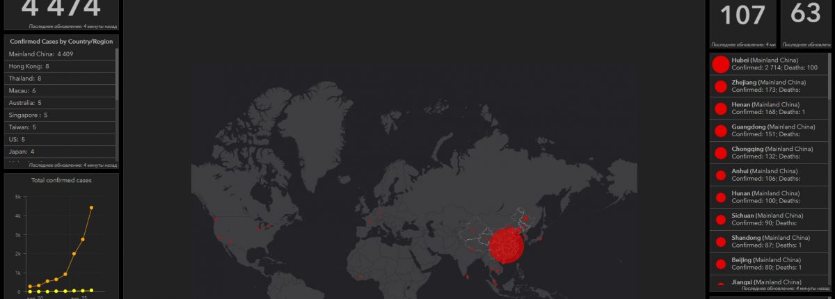 Auf dieser Website können Sie die globale Verbreitung des chinesischen Coronavirus in Echtzeit verfolgen. 
