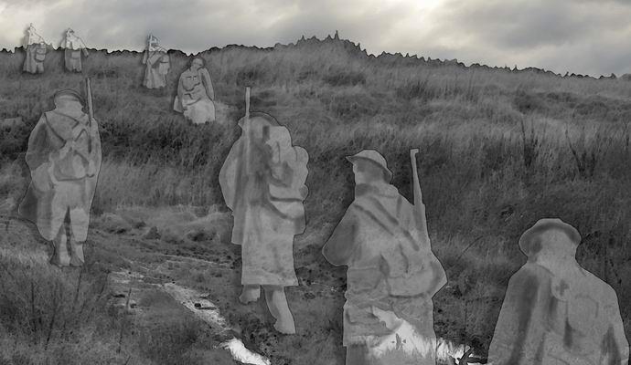 Eine irische Familie im Wald hat ein Foto vom Geist eines Soldaten gemacht