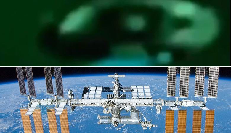Die ISS-Kamera hat eine Metallscheibe gefangen, die über die Erde fliegt.