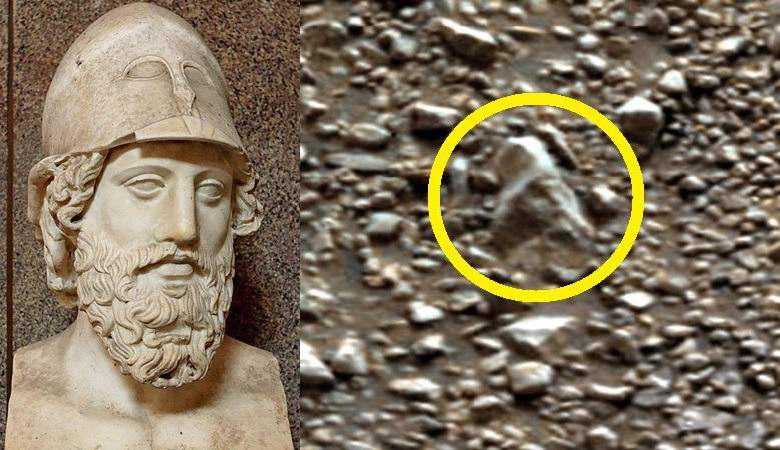Der Kopf einer alten römischen Statue wurde auf dem Mars gefunden
