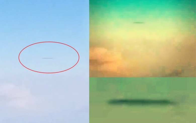 Über Kanada bemerkte ein Passagier ein zigarrenförmiges UFO.