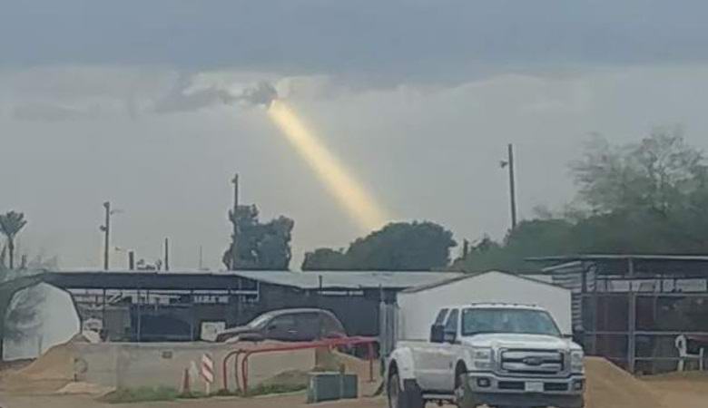 Ein mysteriöser Lichtstrahl entstand über Texas.