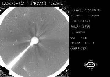 Die NASA hat Aufnahmen des Durchgangs des Kometen ISON in der Atmosphäre der Sonne versteckt.