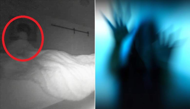 Eine unverständliche Gestalt hob eine Decke auf das Bett des Mannes und verschwand in der Luft.