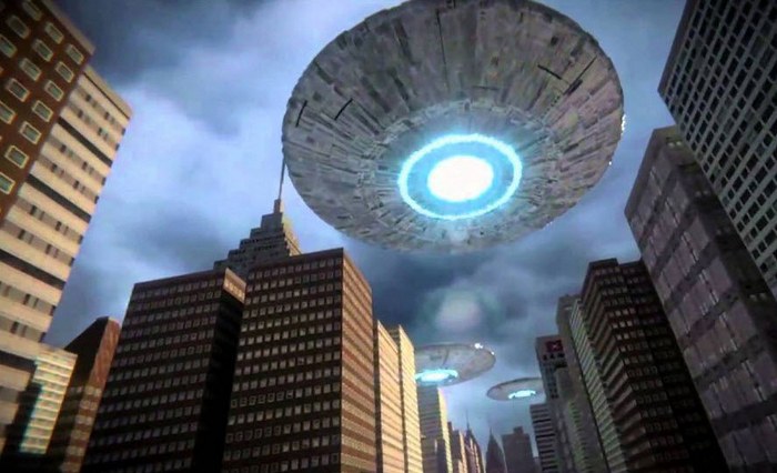 UFO, das über New York fliegt, hat Unbehagen verursacht