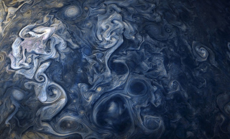 Die Wolken des Jupiter zeigten ein surreales Bild