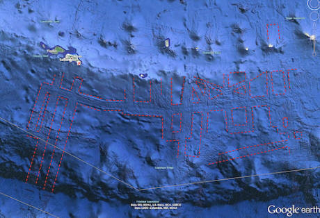 Eine riesige Unterwasserstruktur - eine außerirdische UFO-Basis in der Nähe der Insel Saipan?