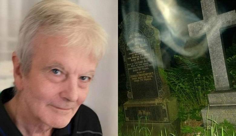 Ein Senior fängt etwas Seltsames auf einem Nachtfriedhof ein