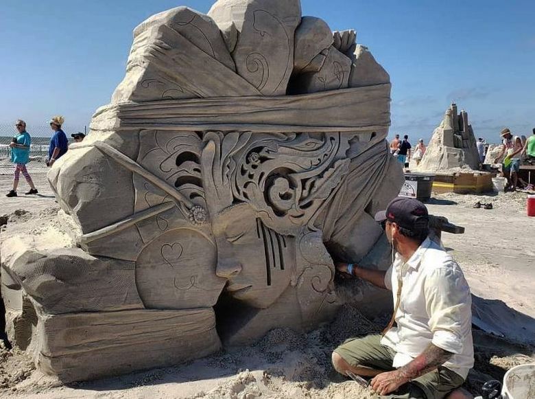 Ein weiterer Wettbewerb für Sandskulpturen bestanden