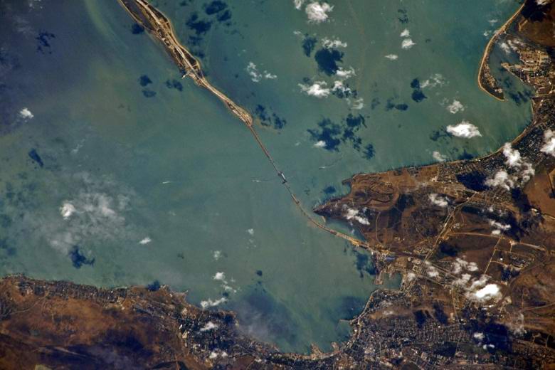 Russischer Astronaut hat Bilder von der Krimbrücke geteilt