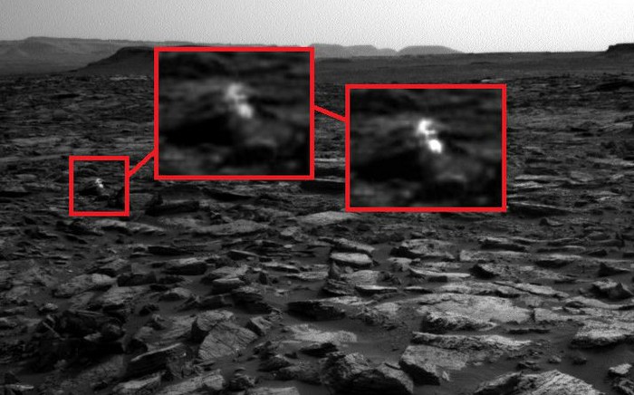 Ein seltsames leuchtendes Objekt, das auf dem Mars entdeckt wurde