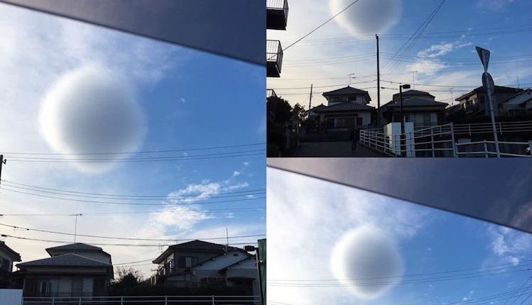 Eine seltsame Wolke erscheint am Himmel über Japan 