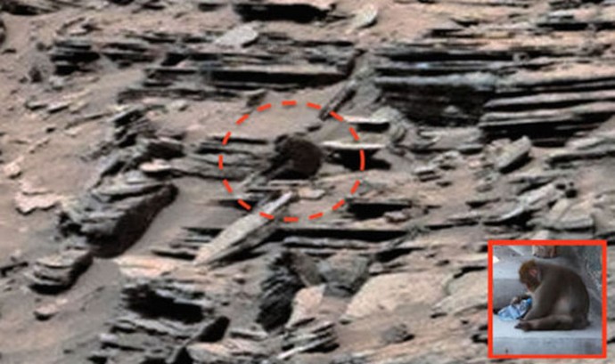 Haben virtuelle Archäologen auf dem Mars einen Affen gefunden?